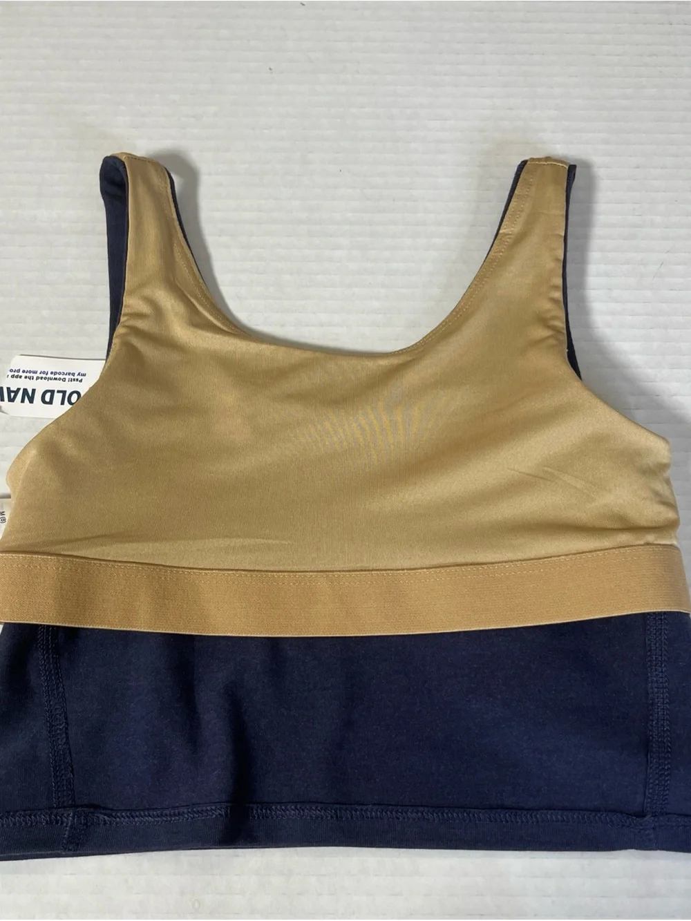 Old Navy Active Reversible Sports Bra in Navy & Gold